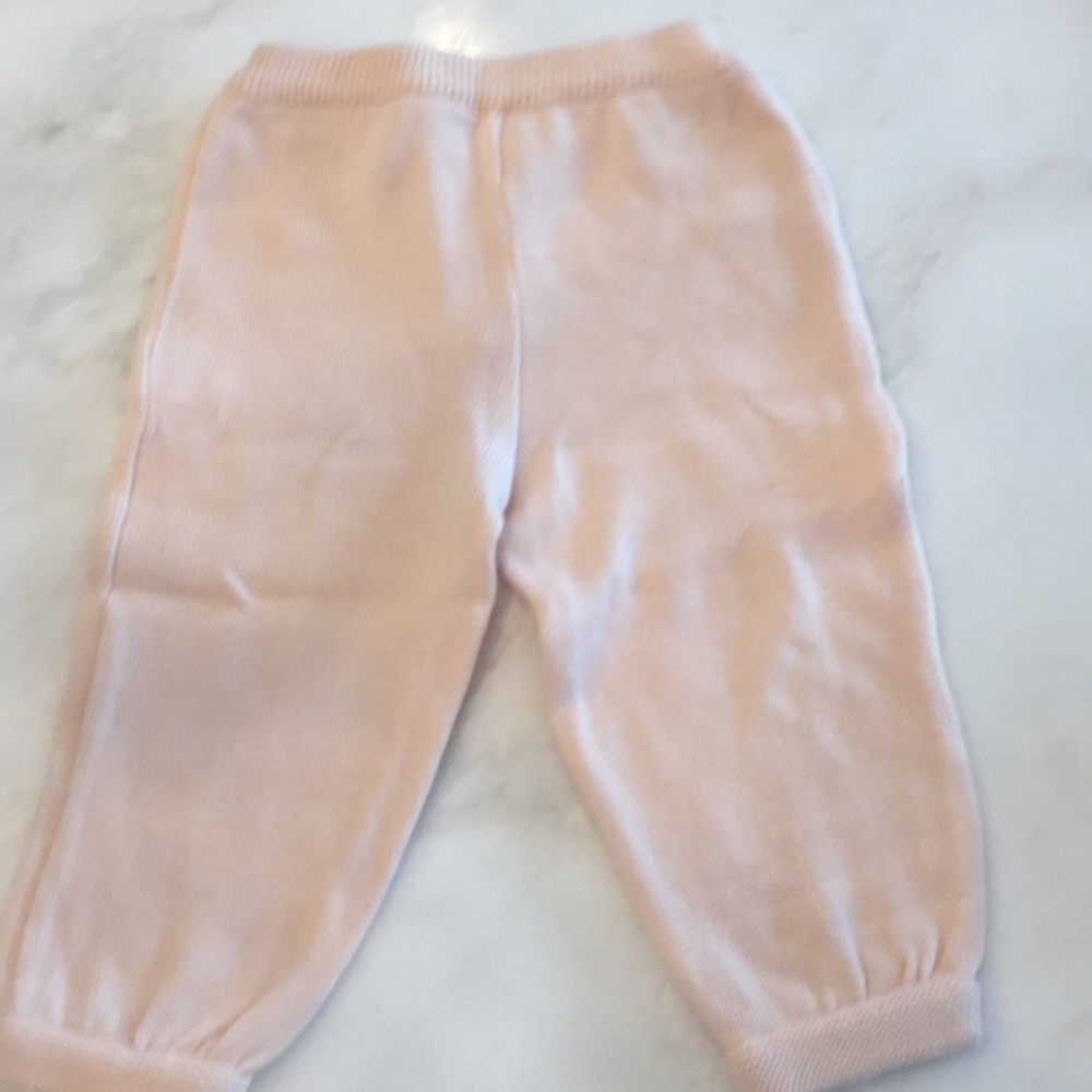 Mafrat Girls Knit Baby Pink Jogger Pant-Size 12 Months